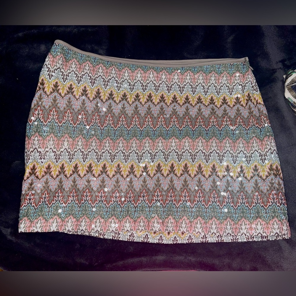 Express Sequin Mini Skirt-M